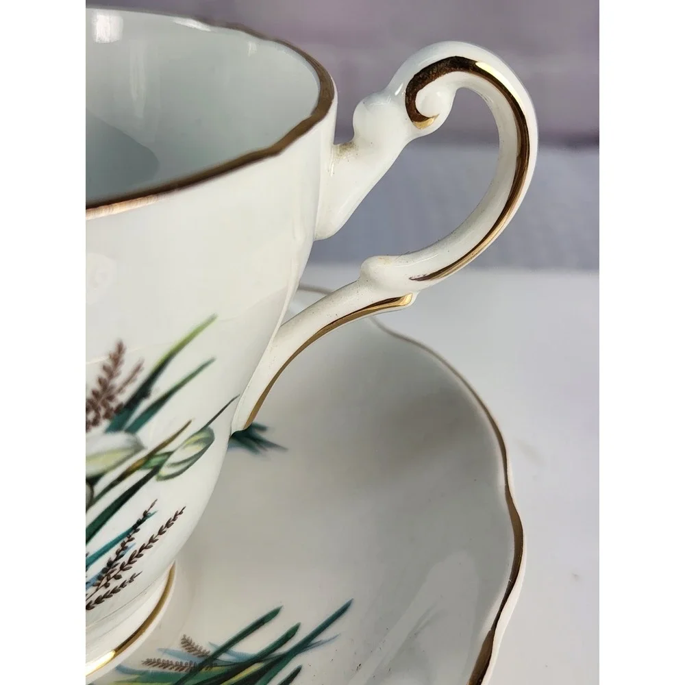 Vintage Regency Bone China Floral Tea Cup & Saucer English England Daffodil